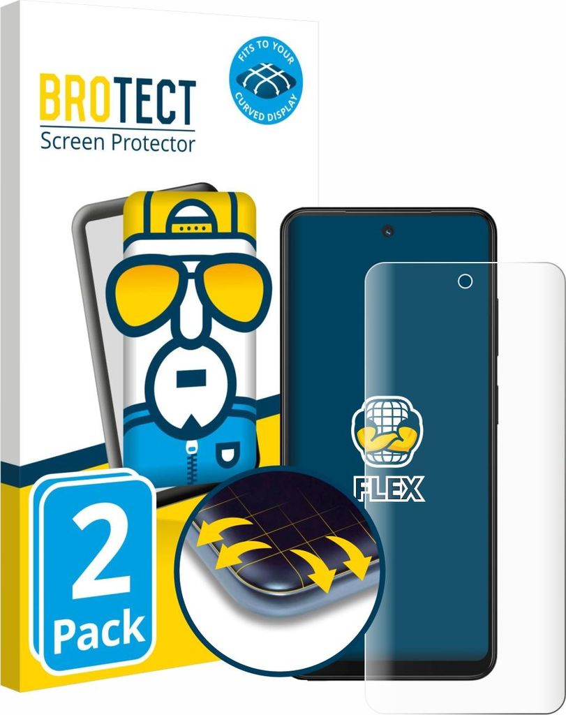 2x BROTECT Fullscreen Schutzfolie für Xplora HMD Fusion X1 Displayschutz Folie Fullcover Klar Transparent