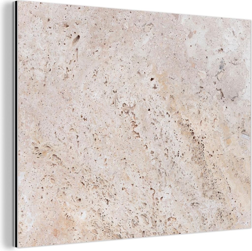MuchoWow Wanddekoration Metall Metallbild Wandkunst 40x30 cm Textur - Beige - Muster - Kunst MuchoWow Aluminium Gemälde - Dekoration Wohnzimmer