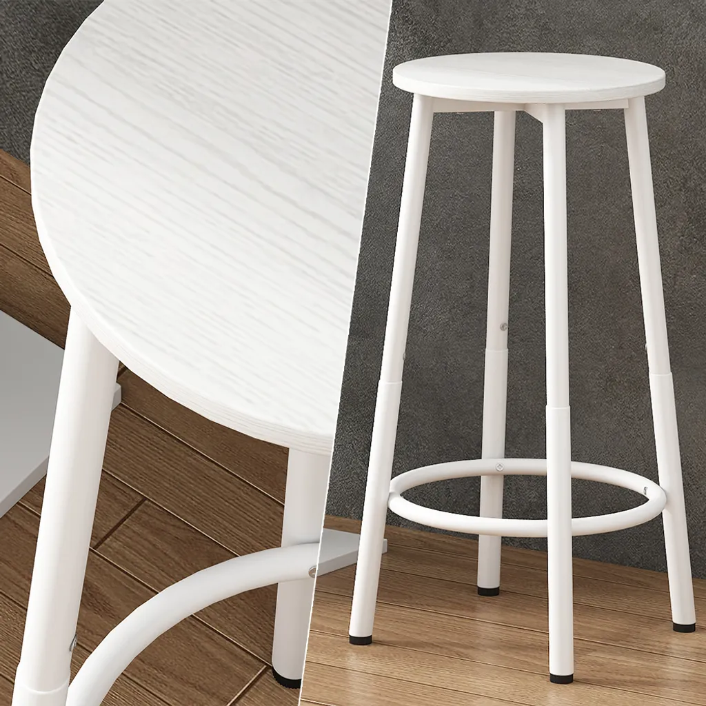 Tabouret de bar blanc compact 64cm Vicco Edmonton - Solution gain de place