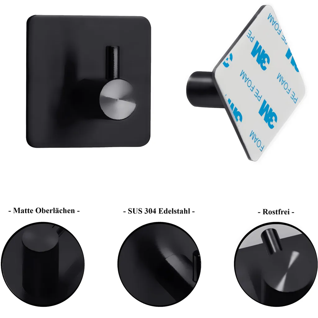 Support papier WC mural noir mat avec étagère pour smartphone