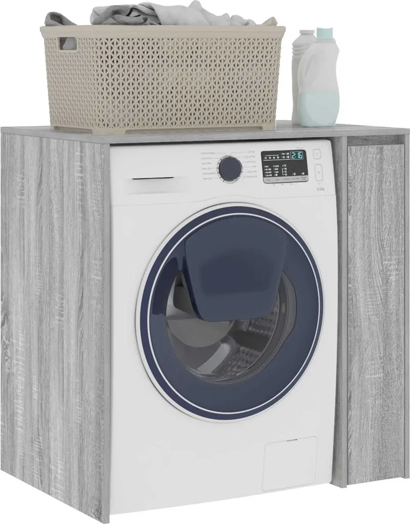 vidaXL Mobile Lavatrice 87x60x89 cm Grigio Sonoma - Arredo Bagno Robusto - 2