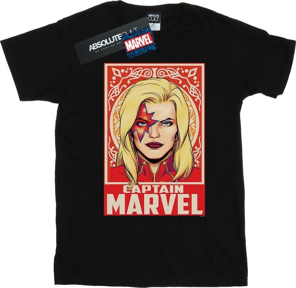 Captain Marvel - "Ornament" T-Shirt für Damen BI1515 (XXL) (Schwarz)