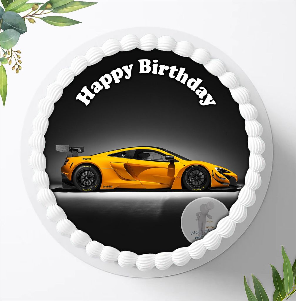Für die Geburtstags Torte ein Tortenaufleger, Zuckerbild mit dem Motiv: Fahrzeuge, Essbares Foto für Torten, Fondant, Ø 20cm, 0883c