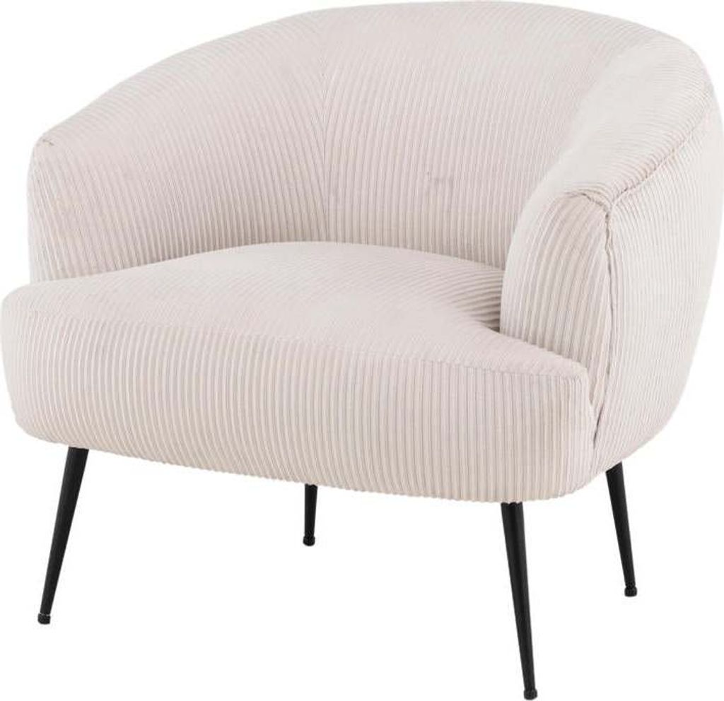 FURNLUX Sessel Derry Beige Und Schwarz 70cm / Hauptfarbe: Beige / Abmessungen: 70 x 79 x 69 cm