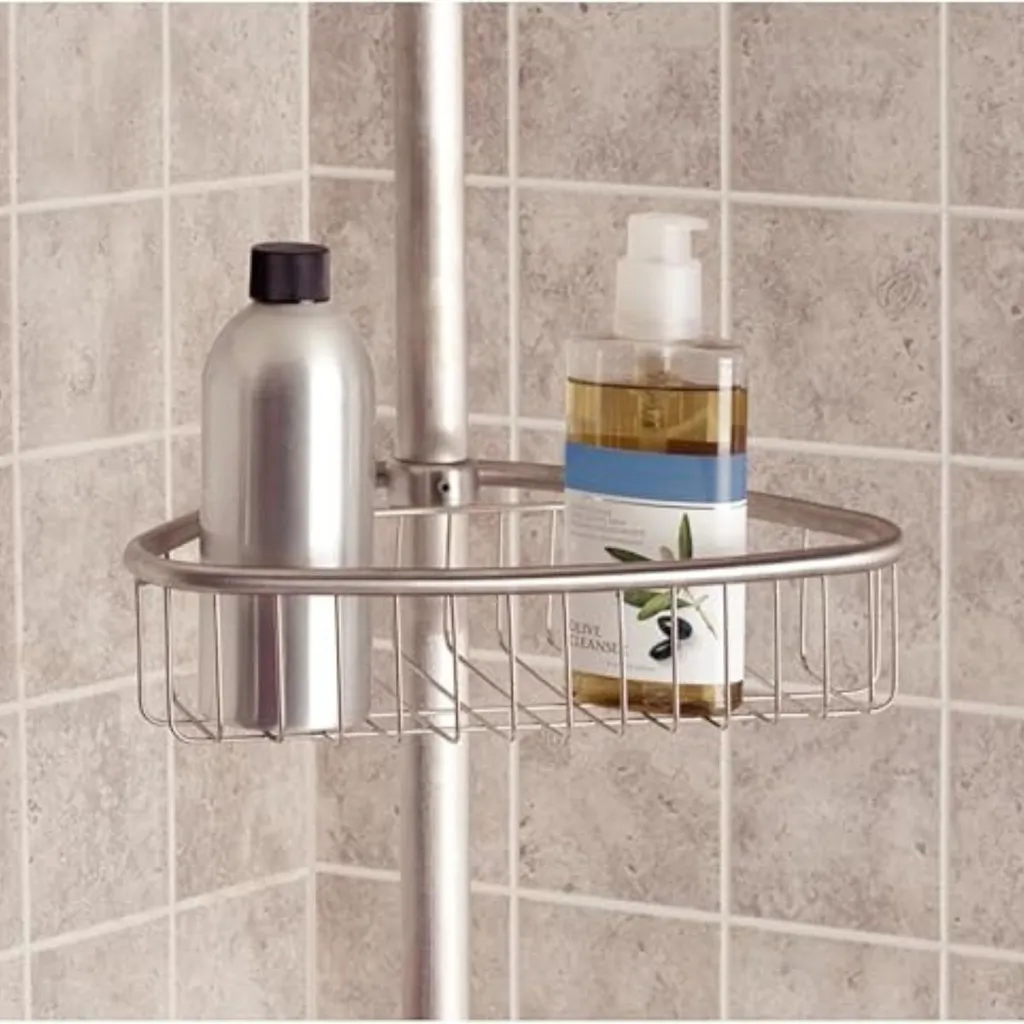 Etagère de douche d'angle NILO 60 cm - Structure chromée anti-rouille