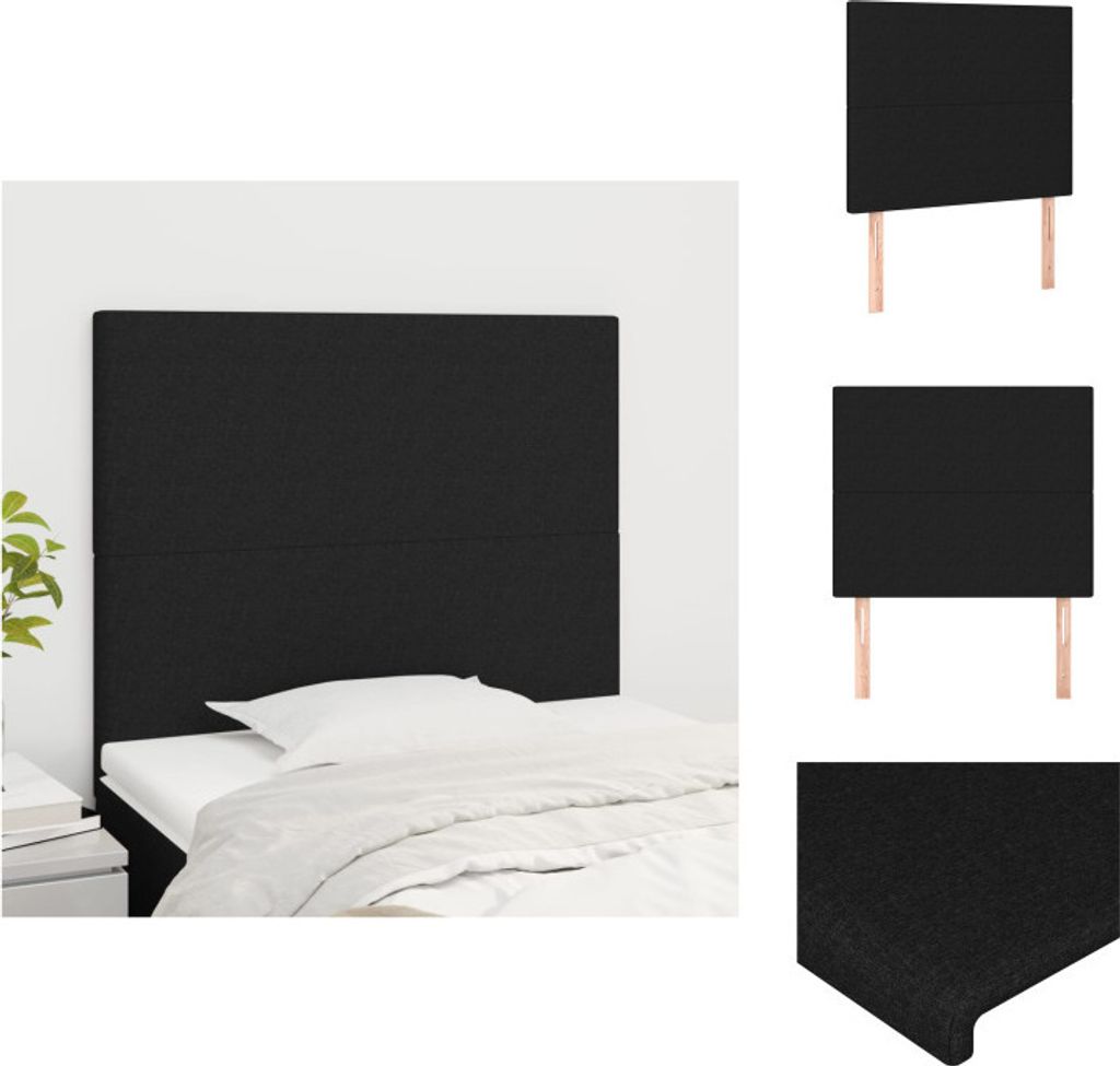 vidaXL Kopfteile 2 Stk. Schwarz 90x5x78/88 cm Stoff - Kopf- & Fußenden