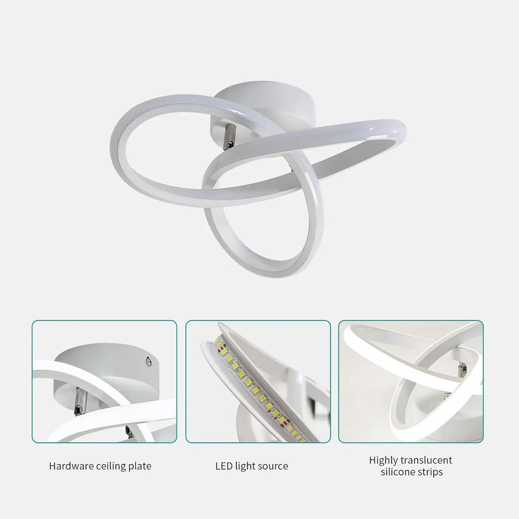 Moderne LED-Deckenleuchte - Kleeblatt Plafondleuchte - Eisen + Acryl - 220 V AC - Aufputzmontage - 5–10 m² - Leuchtmittel enthalten - Kaltweiß