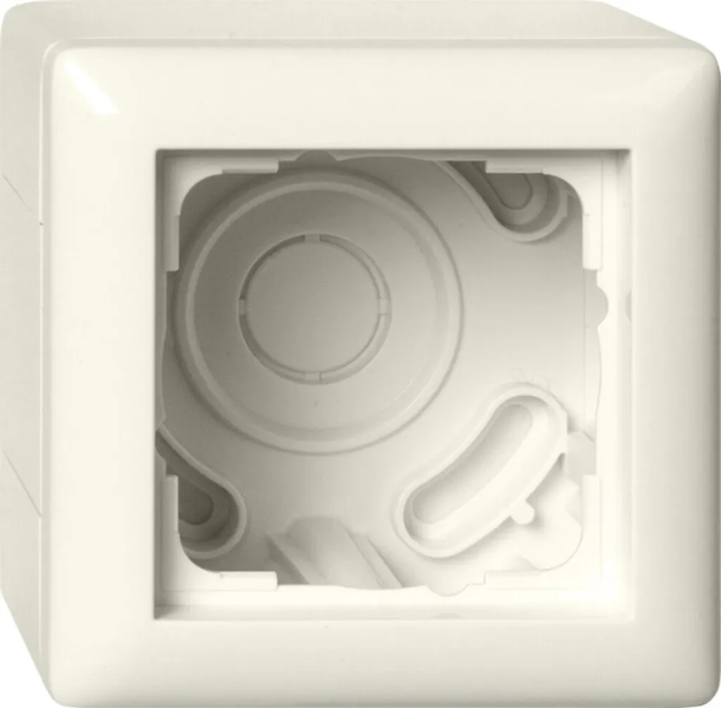 Boîtier saillie 1 poste et cadre de finition Gira Standard 55 blanc