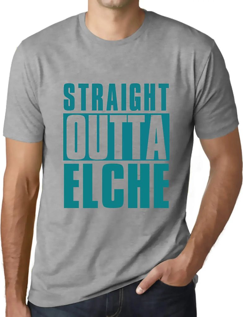 Herren Grafik T-Shirt Direkt aus Elche – Straight Outta Elche – Öko-Verantwortlich Vintage Jahrgang Kurzarm Lustige Druck Geburtstag Geschenk ...