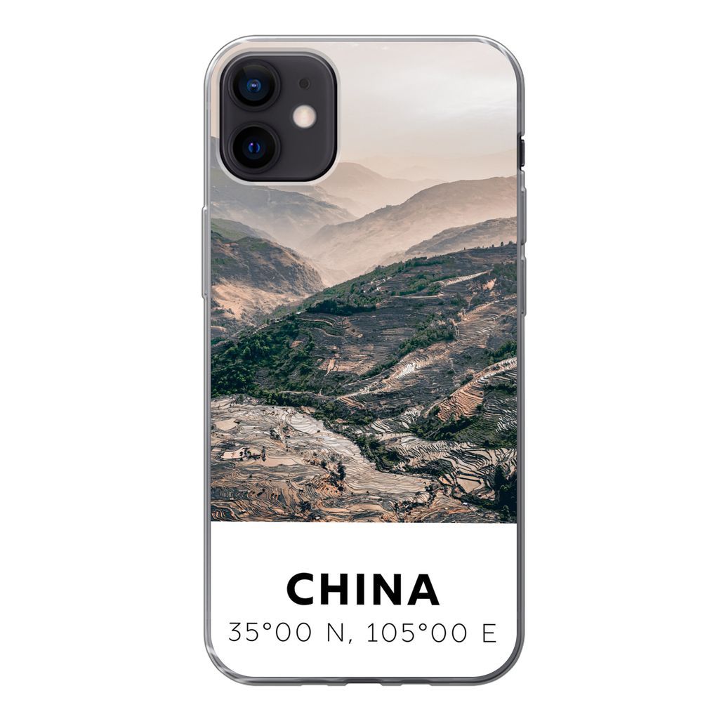 MuchoWow Handyhülle Schutzhülle Hülle für iPhone 12 mini China - Berge - Asien - Sommer Silikon Softcase Handy Hülle - Bild
