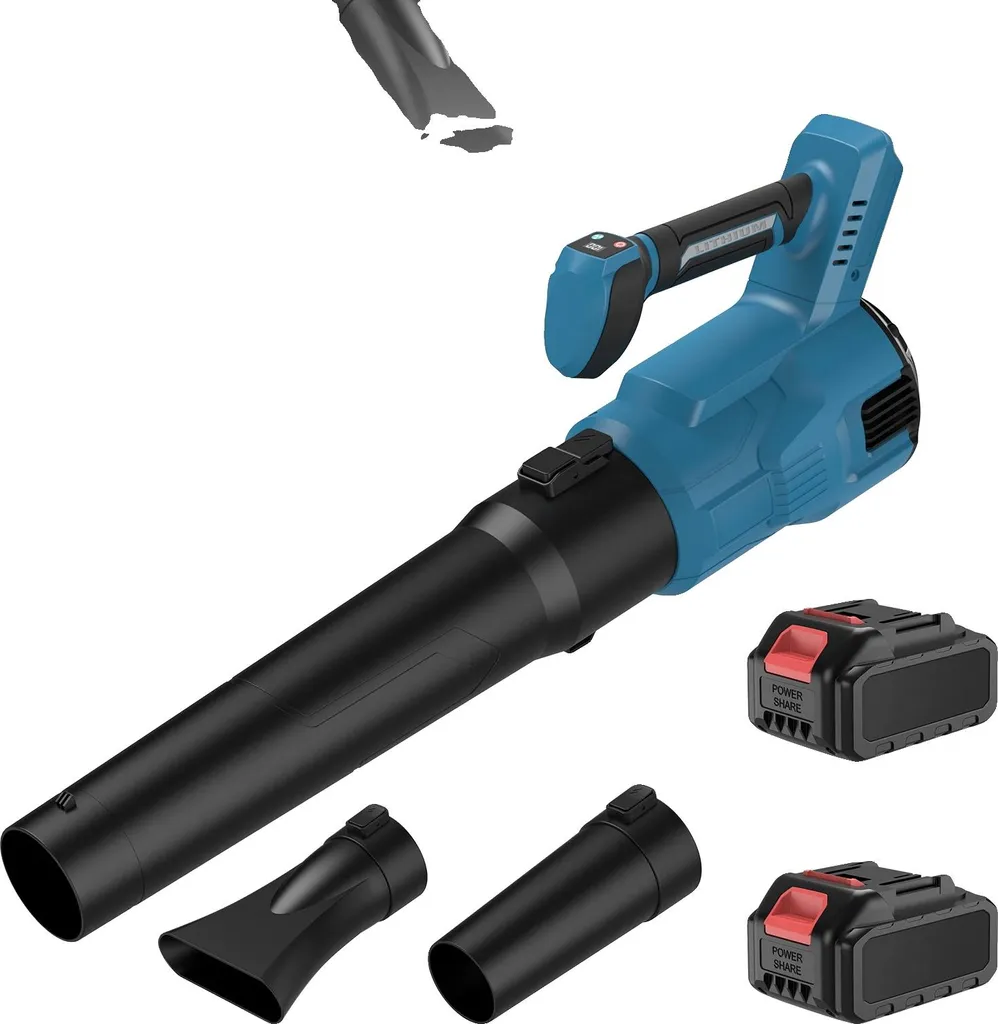Nettoyeur de terrasse turbo sans fil, souffleur puissant avec 2 accus
