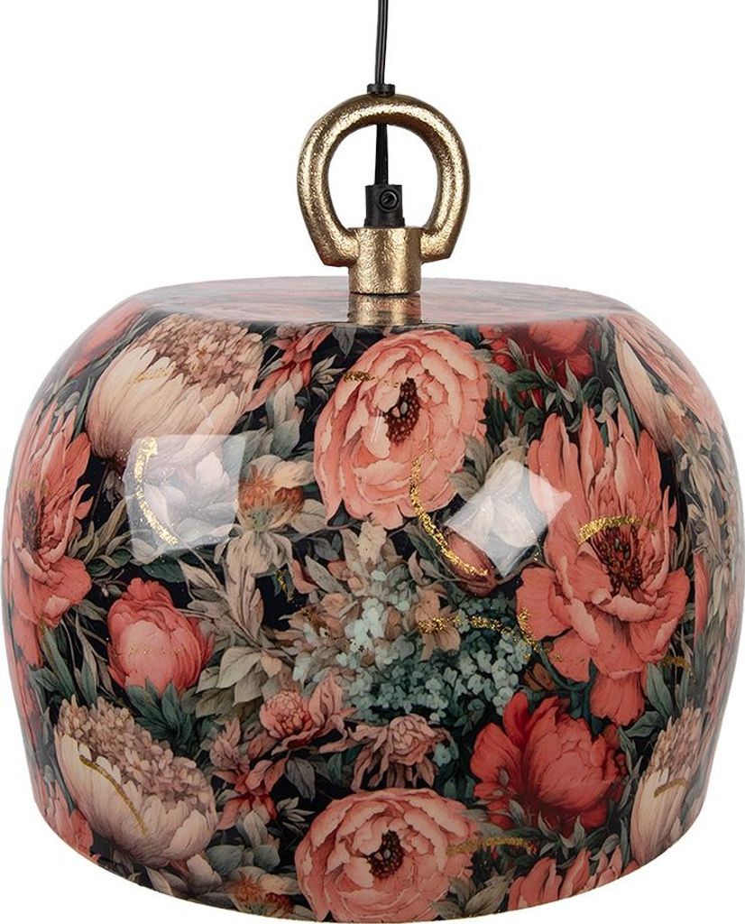 Clayre & Eef Hängelampe Ø 26x25 cm Grün Rosa Metall