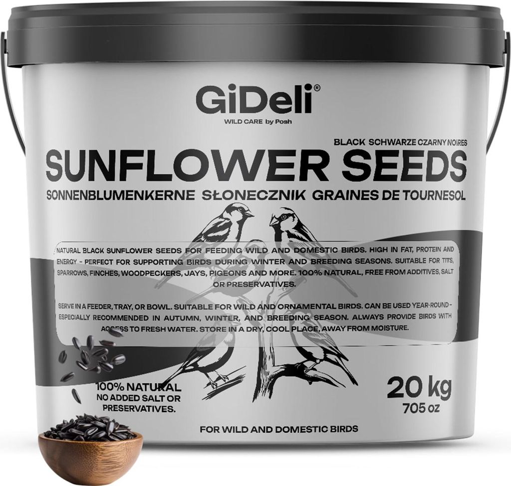 Sonnenblumenkerne 20kg Schwarz Naturrein Wildvögel Pferde Produktbild 
