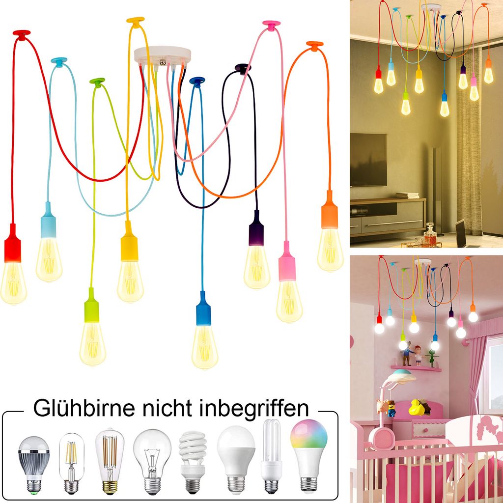 Spinnen-Pendelleuchte Mit 2 Lampenschirmen – Retro-Industriedesign, Metall, E27-Fassungen, Höhenverstellbar, Für Wohnzimmer & Küche