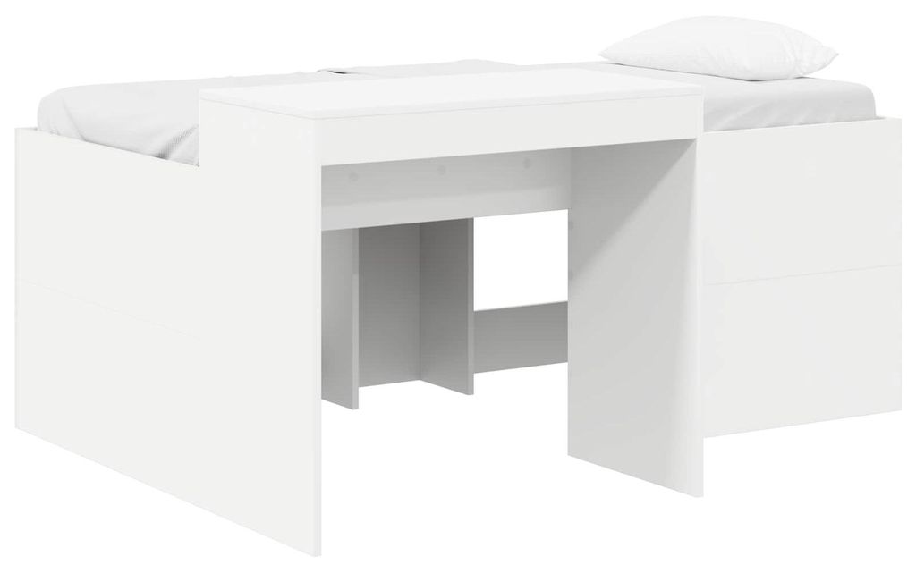 vidaXL Hochbett mit Schreibtisch für Kinder Weiß Holzwerkstoff