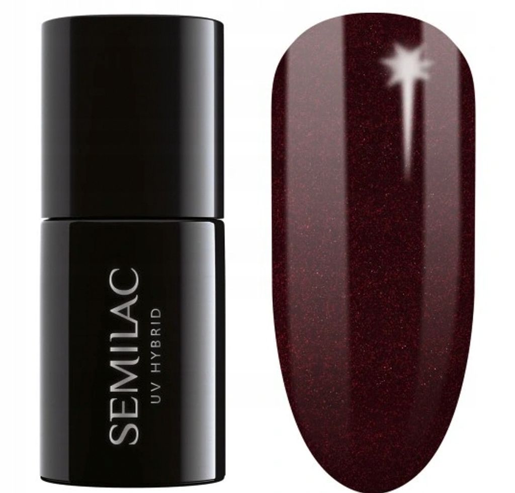 SEMILAC 393 Sparkling Black Cherry Nail UV Gel Polish 7ml