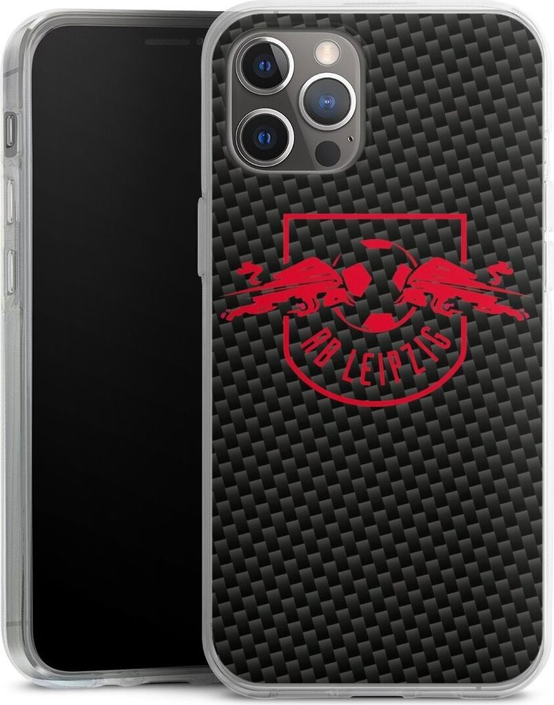 DeinDesign Handyhülle für Apple iPhone 12 Pro Max Silikon Hülle Case Smartphone Schutzhülle Carbon Offizielles Lizenzprodukt RB Leipzig
