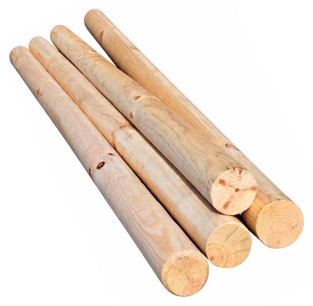 TIMBERMIK Holzpalisaden Ø 6x240 cm 4er-Set Beidseitig Produktbild 