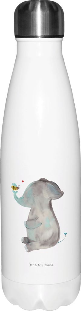 Mr. & Mrs. Panda Wasserflasche Elefant Biene - Weiß - Geschenk, Thermosflasche, Heiratsantrag, Liebe, Thermos, trinkflaschen, Lustige Sprüche, th...