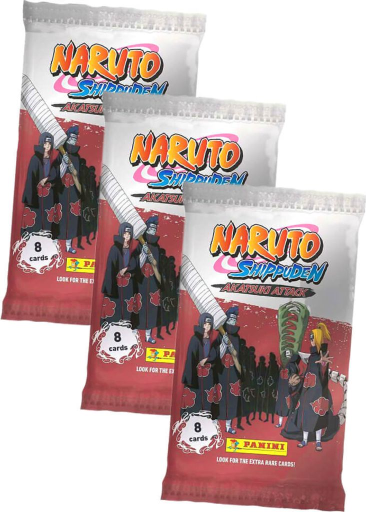 Naruto Shippuden Karten - Akatsuki Attack Trading Cards (2024) - Sammelkarten - 3 Booster