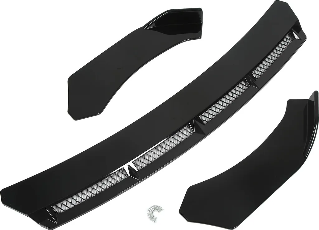 Kit Lame de Pare-chocs Avant Universel 3 Pièces Noir pour Automobile