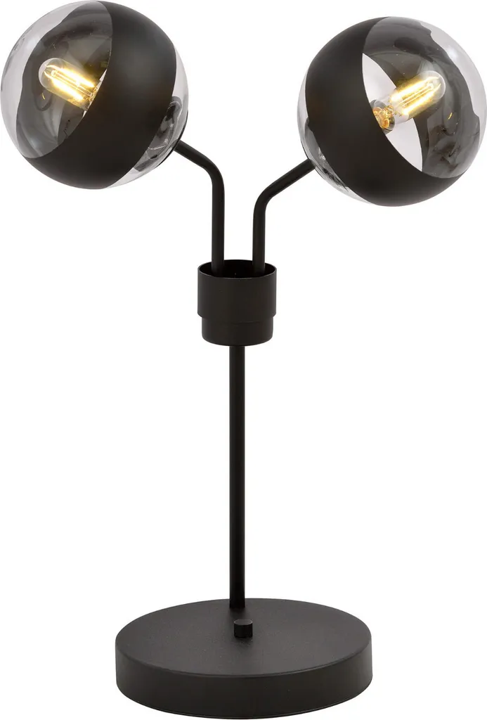 Lampe de table de chevet moderne noire à rayures pour chambre à coucher