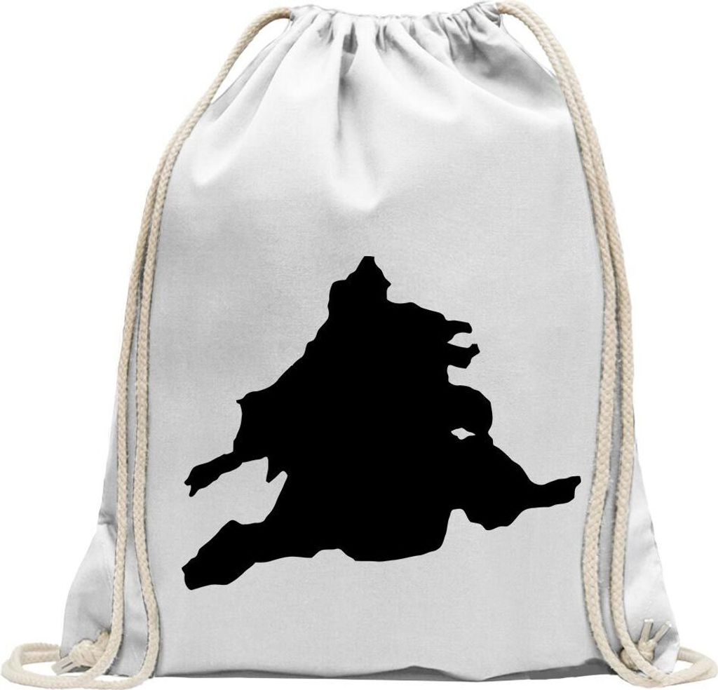 Kiwistar - Turnbeutel - weiss - Walchensee - Deutschland - See - Fun Rucksack Sport Beutel Gymsack Baumwolle mit Ziehgurt