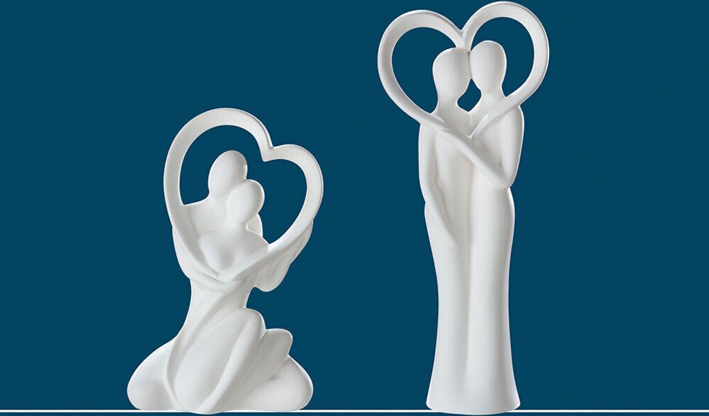 Gilde Paar "Herzblick" (Links) creme H: 26 cm B: 16 cm T: 11cm 30238