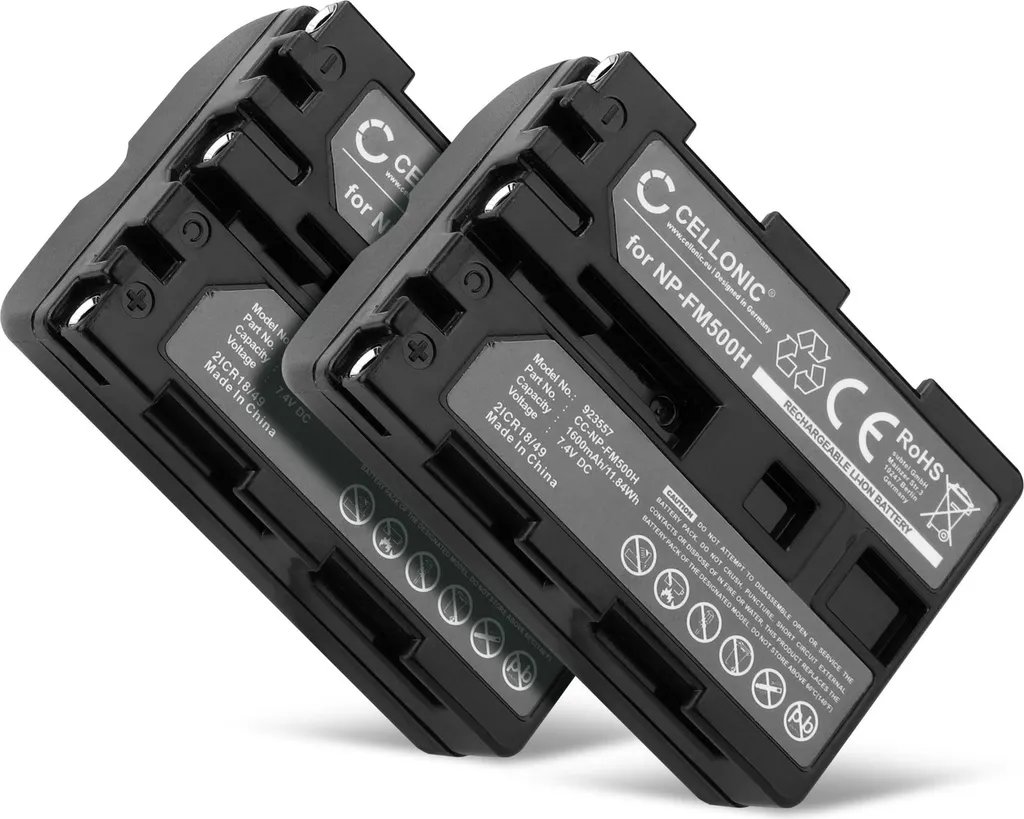 2 Batterie CELLONIC NP-FM500H per Sony Alpha SLT-A58 | 1600mAh Li-ion