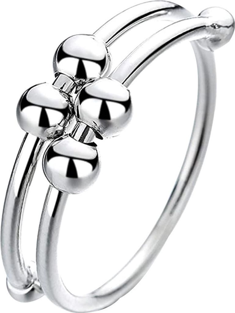 INF Anti-Stress-Ring verstellbar Kupfer silberfarben Silber Produktbild 