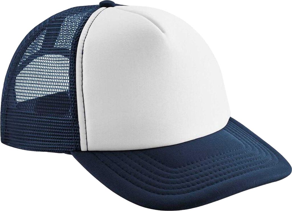 Beechfield - Trucker Cap für Kinder, Snapback BC7018 (Einheitsgröße) (Dunkelblau/Weiß)