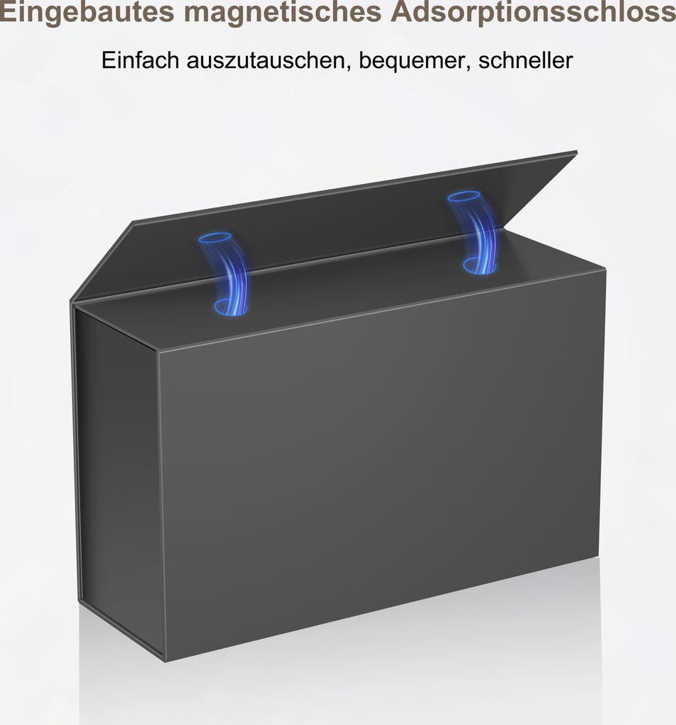 JiaWei Geschenkdoos 24x24x9,5 cm Klein, Gift Box met Magnetisch Deksel en Strik Voor Bruiloften, Verjaardagen, Jubilea Geschenkverpakking Doos met Wenskaarten - Zwart