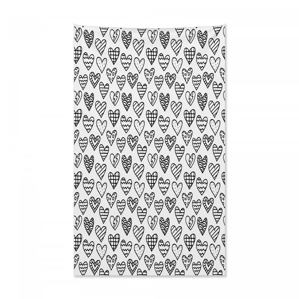 Telo Arredo Abakuhaus Cuori Valentines 140x230 cm Microfibra Lavabile