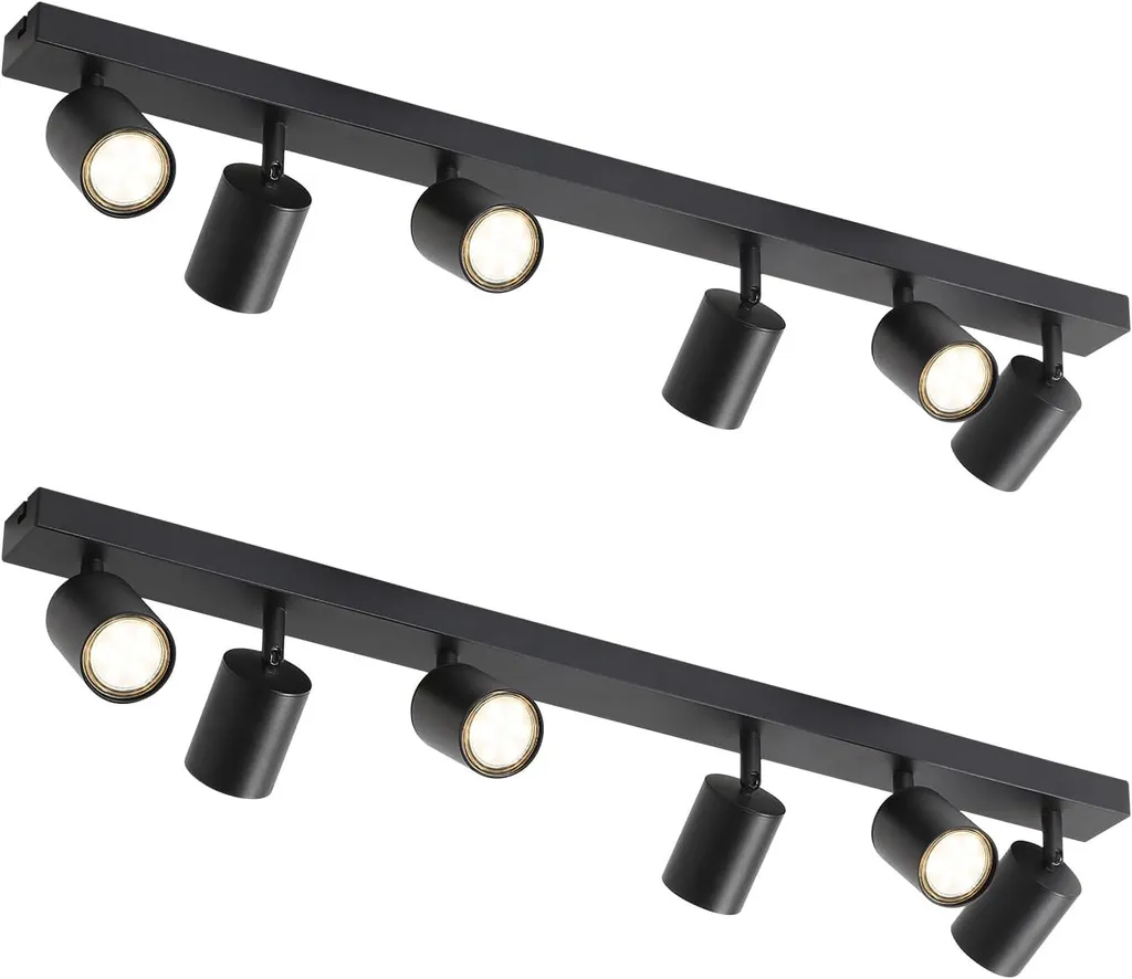 Plafoniera LED Nera 6 Faretti GU10 | ZMH Illuminazione Moderna