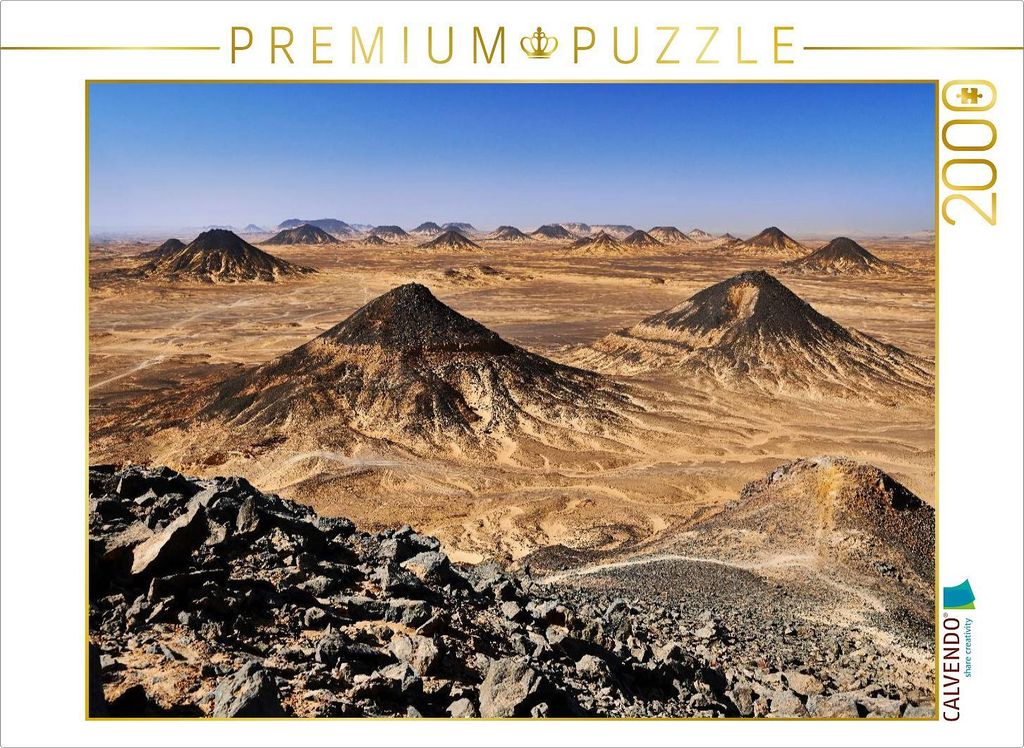 CALVENDO Puzzle Schwarze Wüste mit ihren Zeugenbergen | 2000 Teile Lege-Größe 90x67cm Foto-Puzzle für glückliche Stunden