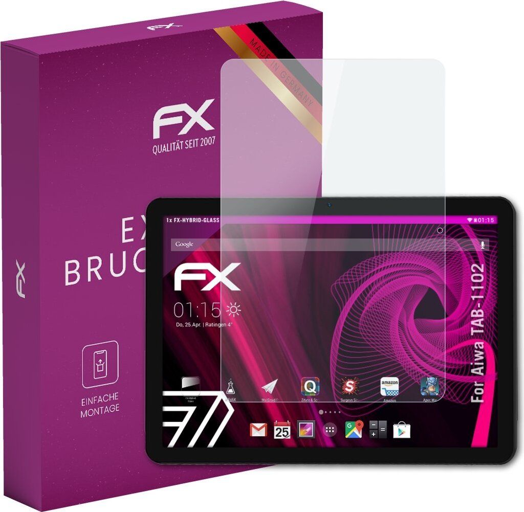 atFoliX FX-Hybrid-Glass Displayfolie kompatibel mit Aiwa TAB-1102 Glasfolie