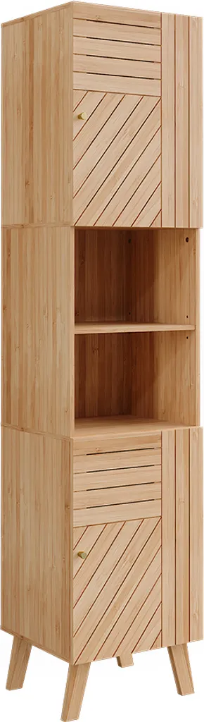 Mobile Colonna Bagno Vicco Lucie 40x177 cm | Armadietto 2 Ante Bambù