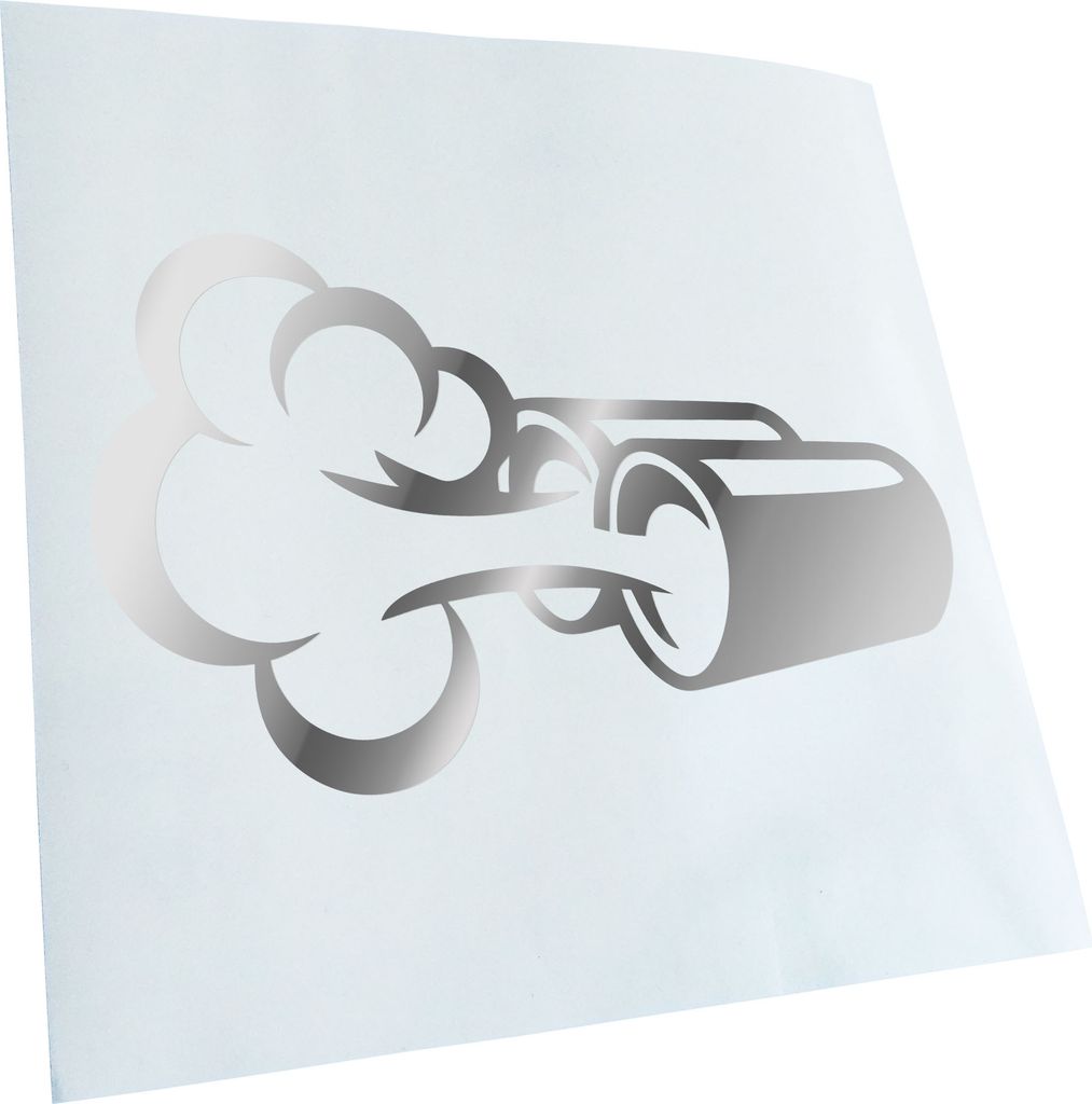 Kiwistar - Autoaufkleber - Auspuff Abgase Feinstaub - Chrom - 30x18cm - Aufkleber für Auto, Laptop, Fahrrad, LKW, Motorrad mehrfarbig JDM Decal Ra...