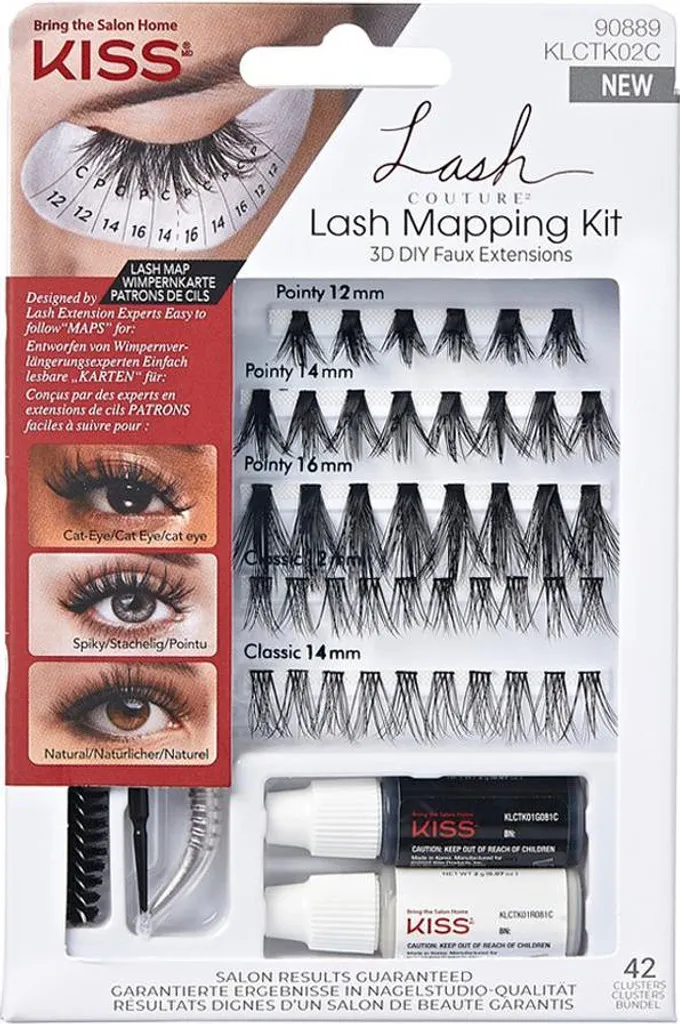 Kit Extension de Cils à Faire Soi-Même Kiss 3D Lash Effet Volume Russe