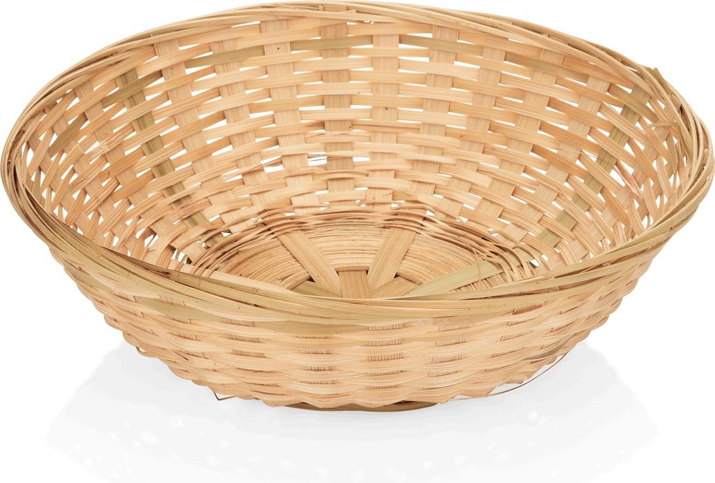 Tischkorb / Brotkorb rund beige Holz Ø 20 cm Produktbild 