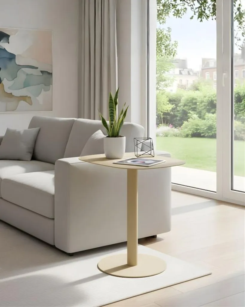 Table d'appoint SKANDY sable, petite table basse de salon design - 9