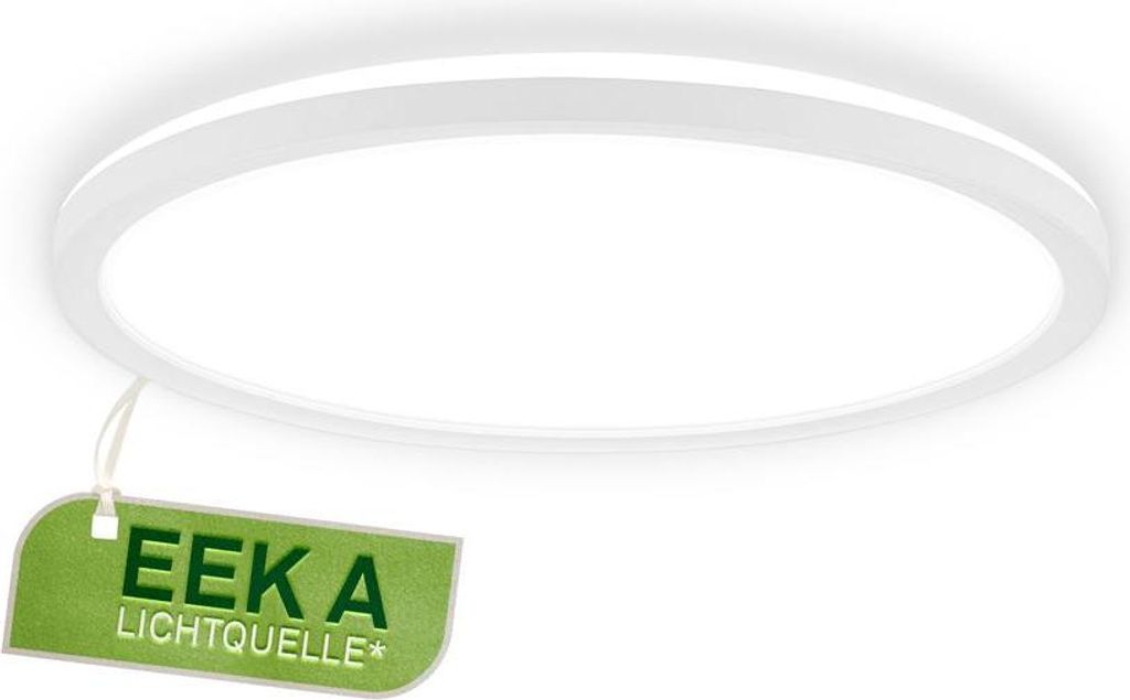Briloner Tava A LED Deckenlampe, mit EEKA Lichtquelle*, Indirektes Licht, Flach, Weiß, Ø29 x 3 cm