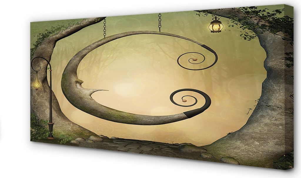 Leinwandbild 140x70 Wandkunst Lichter Waldbaum