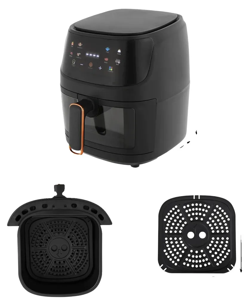 Friteuse à air chaud noir avec régulation de température intelligente