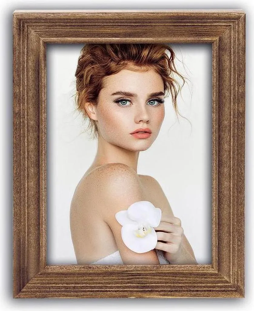 Cadre photo bois Holden brun 10x15 - Style rustique et bordure fine