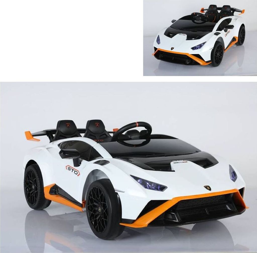 ES-Toys Kinder Elektroauto Lamborghini Huracan STO Drift Fernbedienung MP3 USB weiß