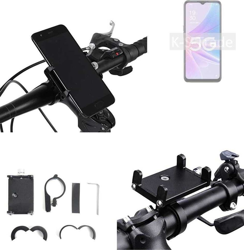 K-S-Trade Handyhalterung für das Fahrrad kompatibel mit Oppo A56s 5G Halter Lenkstange Fahrradhalterung Motorrad Bike Mount Befestigung Smartphone
