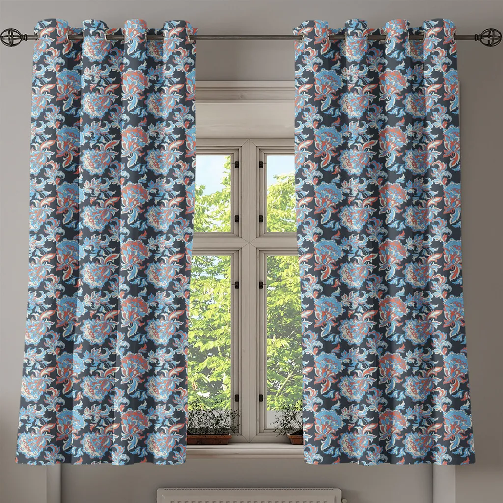 Rideaux décoratifs à 2 panneaux Fleuri Victorien 280 x 175 cm