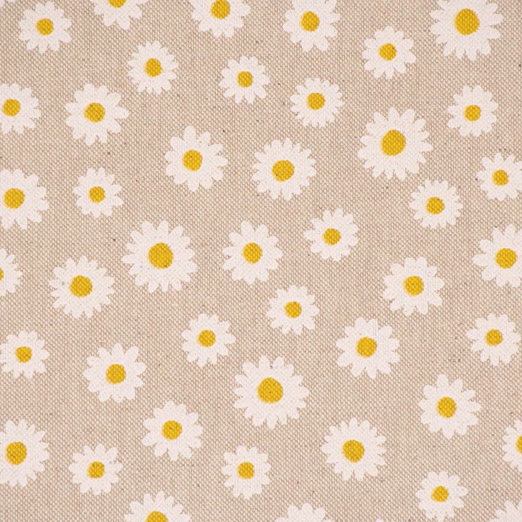 Dekostoff Meterware Daisy Sweet Garden Gänseblümchen natur weiß 1,40m