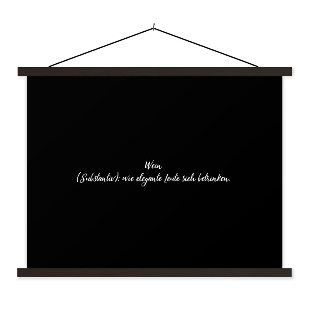 MuchoWow Textilposter sprichwörter - wein definition - Wörterbuch - Getränk - Zitate 60x45 cm mit schwarzem Rahmen - Poster Schlafzimmer